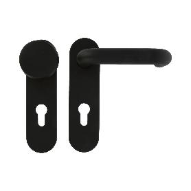 AMIG 21284 | MANILLA + POMO FIJO  3PB72 | 172 X 46 MM | ACERO + POLIPROPILENO | NEGRO