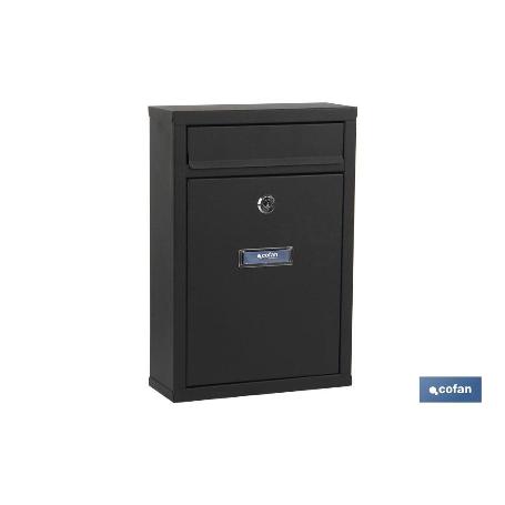 BUZÓN CORREO EXTERIOR NEGRO MODELO LETTER 320X215X85MM
