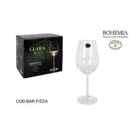 35 CLS COPA VINO BLANCO CRISTAL FINO BOHEMIA MOD CLARA - CAJA PRESENTACION 6 UNIDADES
