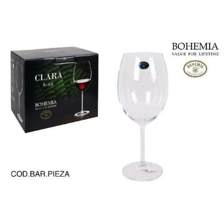 58 CLS COPA VINO CRISTAL FINO BOHEMIA MOD. CLARA - CAJA 6 UNIDADES