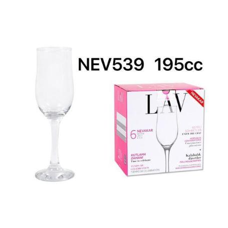 19,5 CLS COPA CHAMPAN FLAUTA SORBETE NEVAKAR NEV539 CAJA 6 UNIDADES