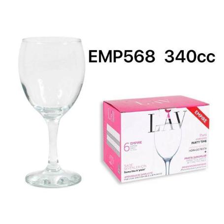 34 CLS COPA AGUA - VINO  REFORZADA EMPIRE LAV - CAJA 6 UNIDADES