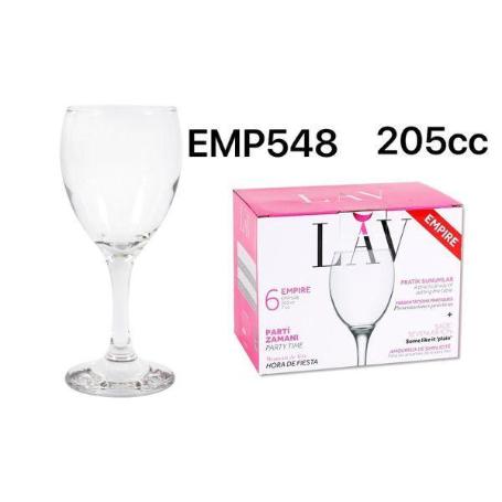 20  CLS. COPA PARA CATERING VINO BLANCO ECONOMICA EMPIRE LAV - CAJA 6 UNIDADES