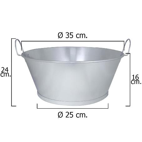 BARREÑO GALVANIZADO BAÑO  14  35X16 CM. 10 LITROS