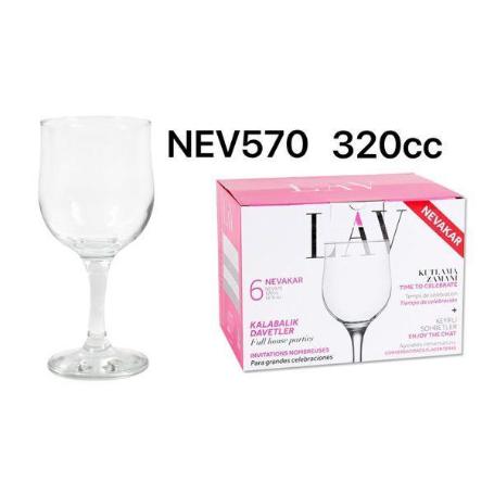32 CLS COPA AGUA VINO NEVAKAR 320CC LAV SIMILAR COPA LIRA - CAJA 6 UNIDADES