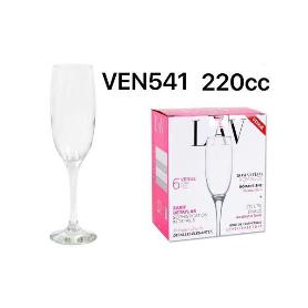 22 CLS COPA ESPUMOSOS,CHAMPAN,CAVA,FRIZZANTE VENUE 220CC LAV TIPO FLAUTA - CAJA 6 UNIDADES