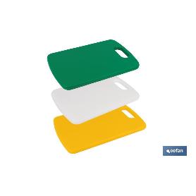 TABLA CORTE CON ASA AMARILLO 30X20X1,5 CM. MODELO CHIPS