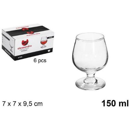 15 CLS COPA COÑAC BRANDY ECONOMICA 150 CC. ALESSANDRO - CAJA 6 UNIDADES