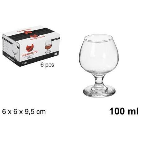 10 CLS COPA COÑAC BRANDY CLASICA 100CC ALESSANDRO - CAJA 6 UNIDADES