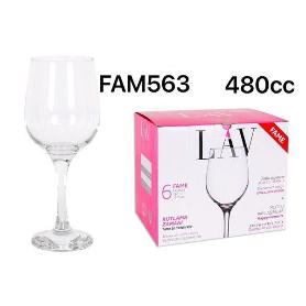 48 CLS COPA REFORZADA PARA VINO AGUA 480 CC FAME LAV - CAJA 6 UNIDADES