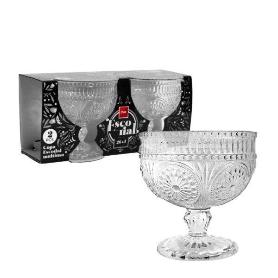26 CLS COPA HELADO CRISTAL TALLADO VINTAGE PARA COCTEL  Y MULTIUSOS ESCORIAL - CAJA 2 UNIDADES