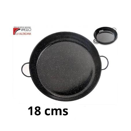 18 CMS CAZUELA ESMALTADA NEGRA CON PUNTOS ESPECIAL PARA COCINAR AL HORNO VAELLO