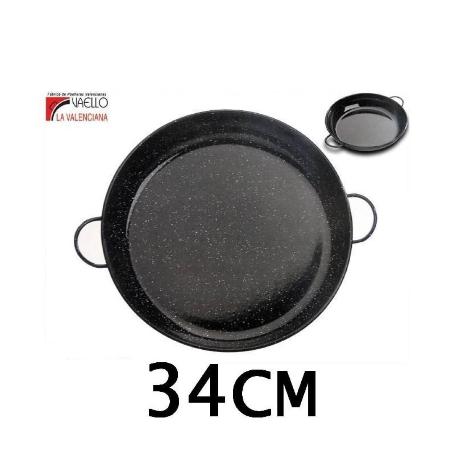 34 CMS CAZUELA ESMALTADA NEGRA CON PUNTOS ESPECIAL PARA COCINAR AL HORNO VAELLO