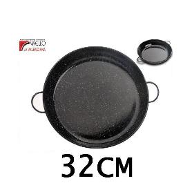 32 CMS CAZUELA ESMALTADA NEGRA CON PUNTOS ESPECIAL PARA COCINAR AL HORNO VAELLO