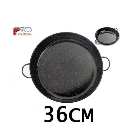 36 CMS CAZUELA ESMALTADA NEGRA CON PUNTOS ESPECIAL PARA COCINAR AL HORNO VAELLO