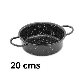 20 CMS CAZUELA FUENTE REDONDA ESMALTADA NEGRA PARA PIL-PIL VAELLO