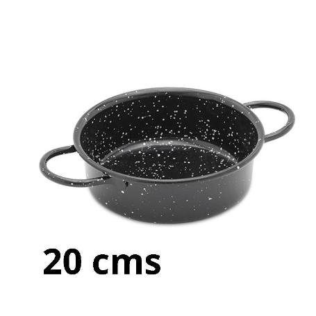 20 CMS CAZUELA FUENTE REDONDA ESMALTADA NEGRA PARA PIL-PIL VAELLO