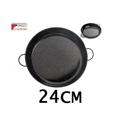 24 CMS CAZUELA ESMALTADA NEGRA CON PUNTOS ESPECIAL PARA COCINAR AL HORNO VAELLO