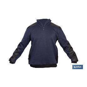 SUDADERA RANGER CUELLO CREMALLERA 280GMS AZUL-NEGRO T-XXL