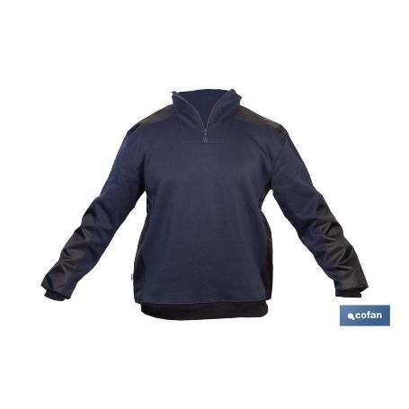 SUDADERA RANGER CUELLO CREMALLERA 280GMS AZUL-NEGRO T-XXL
