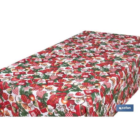 ROLLO DE MANTEL RESINADO ANTIMANCHAS ENCANTO NAVIDEÑO 75% ALGODÓN 25% POLIÉSTER 1,40 X 15 M