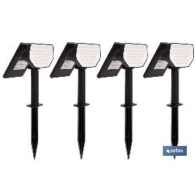 PACK DE 4 UDS. APLIQUE SOLAR CON SENSOR 3,7 V 1,2 AH 3000 K 330 X 104 X 161 MM