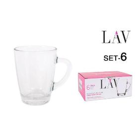 25 CLS TAZA CON ASA CRISTAL DESAYUNO MODELO VEGA - CAJA 6 UNIDADES