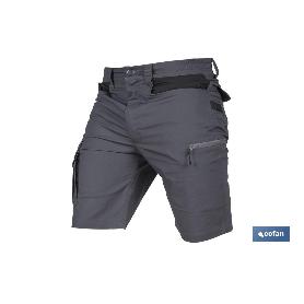 BERMUDAS DE TRABAJO FRIGG ELASTANO 215 G/M2 GRIS OSCURO CON DETALLES NEGROS TALLA 42
