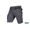 BERMUDAS DE TRABAJO FRIGG ELASTANO 215 G/M2 GRIS OSCURO CON DETALLES NEGROS TALLA 54