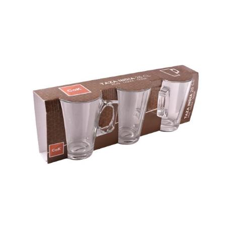 26 CLS TAZA CAFE CON LECHE VASO CON ASA INDIA - CAJA 3 UNIDADES
