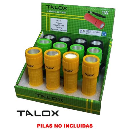 TALOX EXPOSITOR 12 LINTERNAS COLORES MINI LED COB 1 W