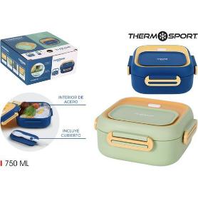 FIAMBRERA TERMO PLASTICO ACERO INOXIDABLE CON CUBIERTO INCLUIDO 750 ML THERMO