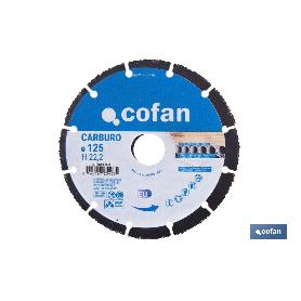DISCO ESPECIAL DE CARBURO PARA MATERIALES BLANDOS Ø125X1 MM