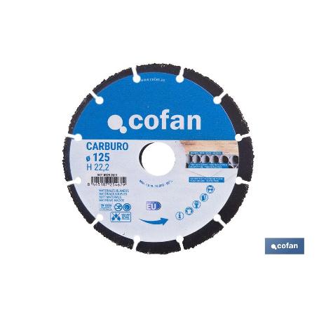 DISCO ESPECIAL DE CARBURO PARA MATERIALES BLANDOS Ø125X1 MM