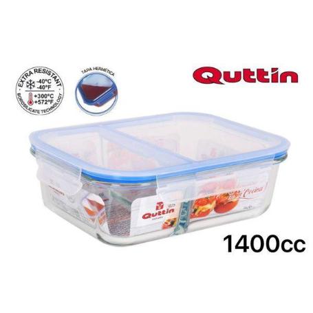 FIAMBRERA TAPER RECTANGULAR 2 COMPARTIMENTOS 23,5X17,7X7,6 CSM QUTTIN