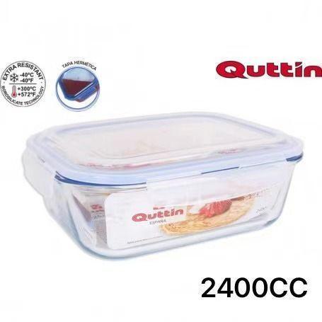 FIAMBRERA TUPER RECTANGULAR CON TAPA HERMETICA 21X25,5 CMS 2400 CC QUTTIN