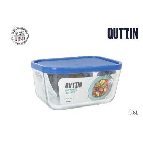 FIAMBRERA TAPER RECTANGULAR CON TAPA PARA FRIGO 16.5X11.7 CMS 800CC QUTTIN