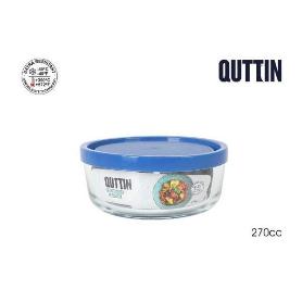 FIAMBRERA TAPER REDONDO CRISTAL CON TAPA FRIGO 11X4.5 CMS 270 CC.QUTTIN