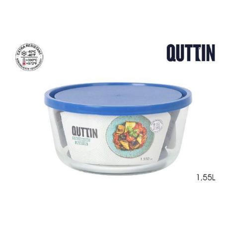 FIAMBRERA TAPER CRISTAL REDONDO CON TAPA 18.3X8.7 CMS 1550 CC. FRIGO QUTTIN