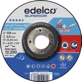 EDELCO-EDAS46TCG125-DISCO CORTE + DESBASTE AS 46 T SUPERIOR (125 MM) (CAJA 25)