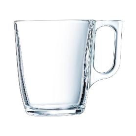 TAZA MUG 25CL VIDRIO TRANSPARENTE VOLUTO ARCOROC - CAJA 6 UNIDADES