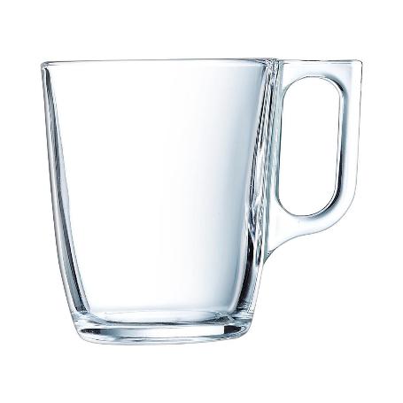 TAZA MUG 25CL VIDRIO TRANSPARENTE VOLUTO ARCOROC - CAJA 6 UNIDADES