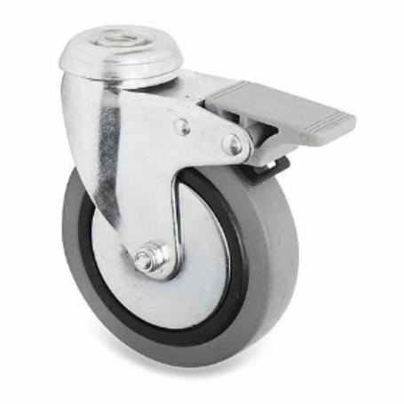 RUEDA GOMA CON AGUJERO 60 MM. CON FRENO 79327