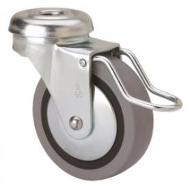 RUEDA GOMA CON AGUJERO 30 MM. CON FRENO 17281