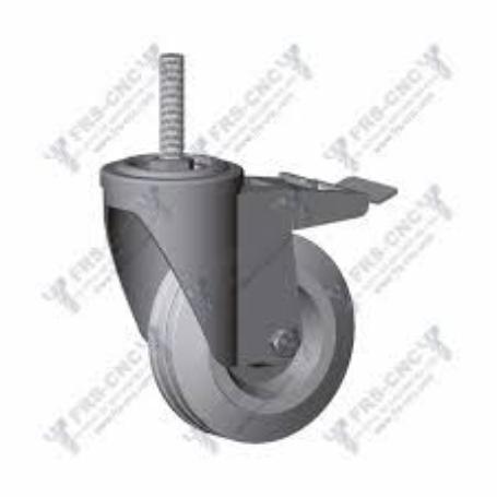 RUEDA GOMA C/ ESPARRAGO M-8 50 MM. CON FRENO 82250