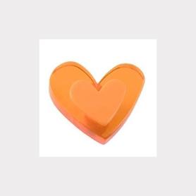 POMO CORAZON NARANJA METACRILATO