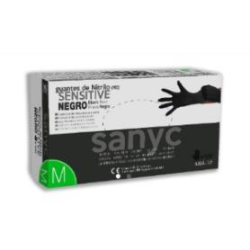 GUANTE NITRILO NEGRO DESECHABLE T- 8/M 100UDS