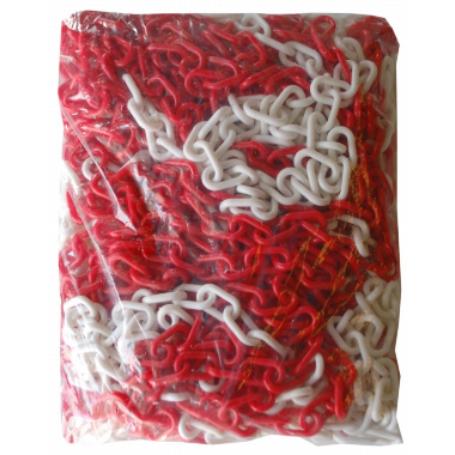 CADENA PLASTICO BLANC.ROJ.X25 MTS.8MM