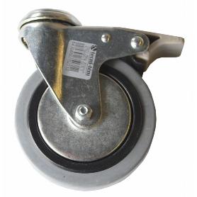 RUEDA GOMA CON AGUJERO 100 MM. CON FRENO 75271