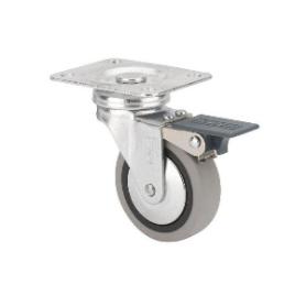 RUEDA GOMA CON PLACA 60 MM. CON FRENO 79329